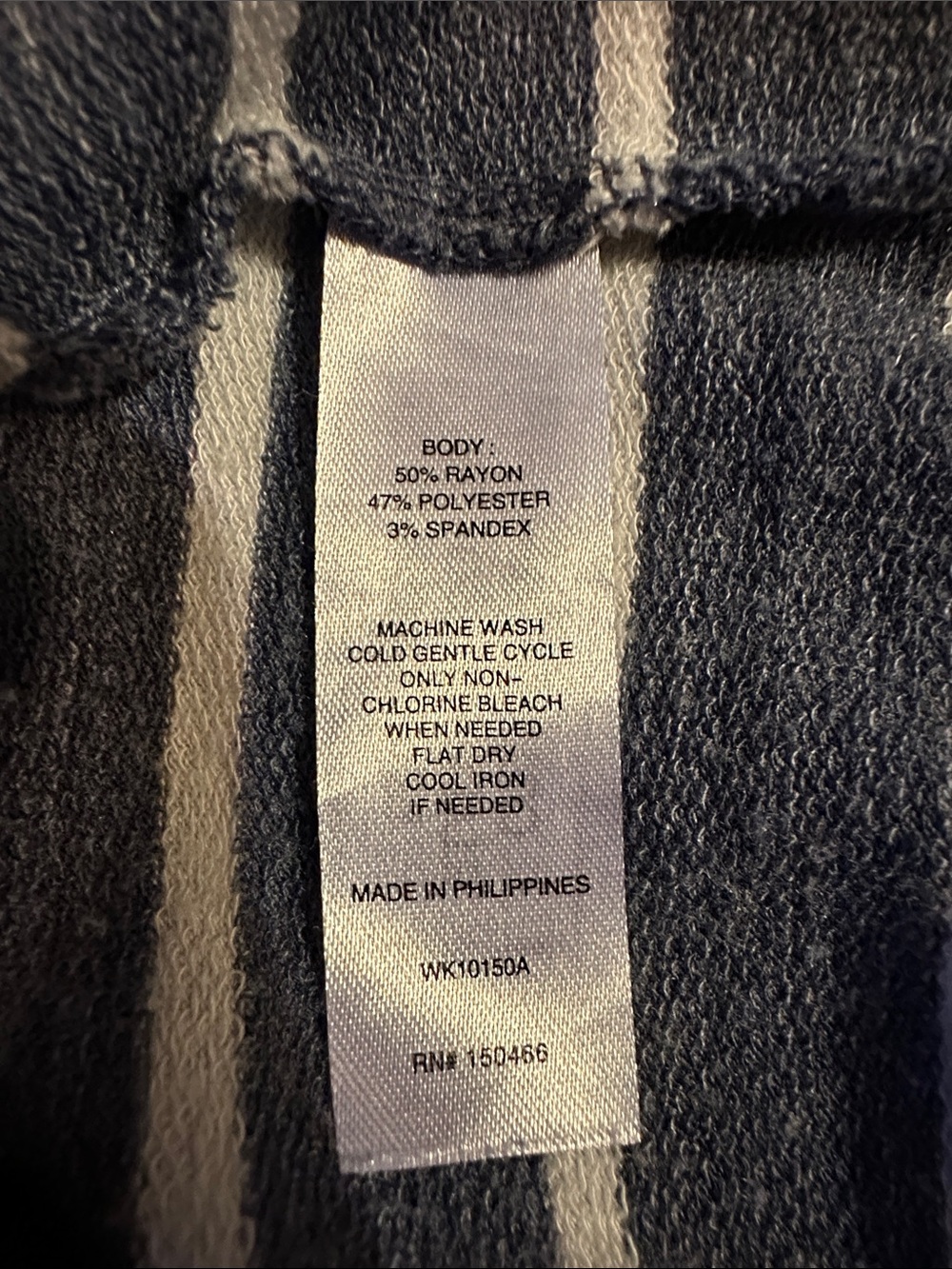 Market & Spruce Blue and White Striped Hoodie - Picture 7 of 8